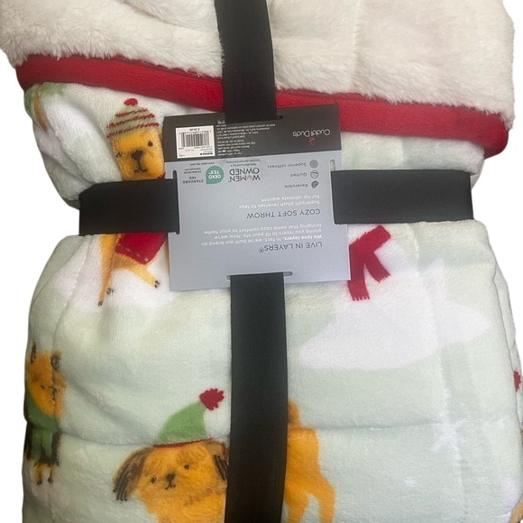 NEW Cuddl Duds Cozy Plush Sherpa Throw Blanket Dogs Polar Bears (50in by 60in) - Picture 11 of 11